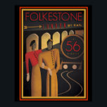 Póster Folkestone Londres por Rail Art Deco Poster 16 x 2<br><div class="desc">Niza,  vintage,  poster de publicidad para Folkestone Londres por Rail 16 x 20.</div>
