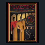 Póster Folkestone Londres por Rail Art Deco Poster 16 x 2<br><div class="desc">Niza,  vintage,  poster de publicidad para Folkestone Londres por Rail 16 x 20.</div>