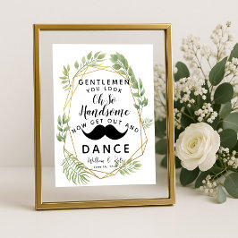 Póster Follaje de hojas de cristal boda de BAÑO GENTLEMEN