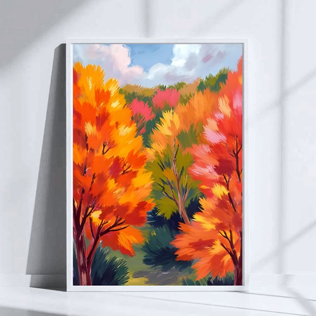 Póster Follaje de Otoño | Hojas de Otoño Acuarela Natural (Subido por el creador)
