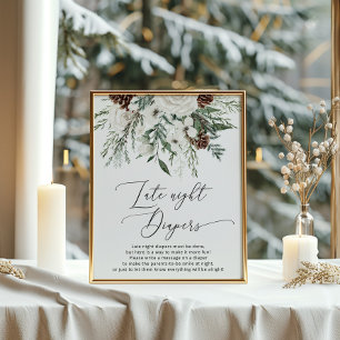 Póster Follaje festivo de invierno Juego de pañales noctu