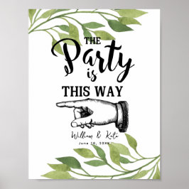 Póster follaje verde de ESTA MANERA RÓTULO FINGER POINTIN