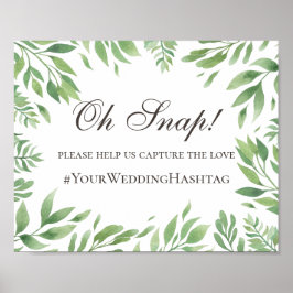 Póster Follaje verde. Hashtag boda verde instagram