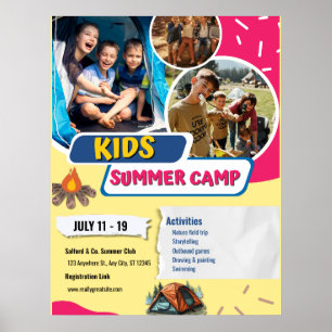 Póster Folleto de campamento de verano para niños, Bootca