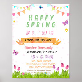 Póster Folleto de la escuela editable Spring Fling