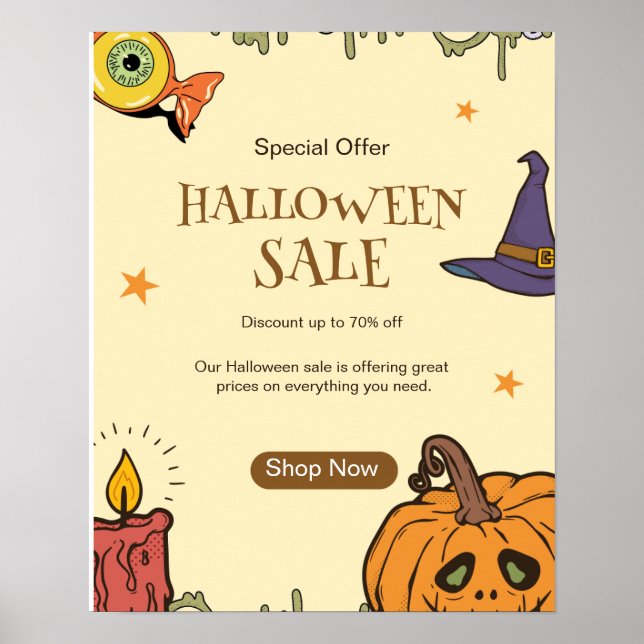 Póster Folleto de venta de Halloween, Noche de Halloween  (Frente)