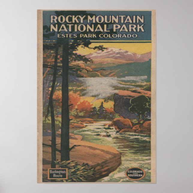 Póster Folleto del Parque Rocky Mt. Nat'l # 2 (Frente)