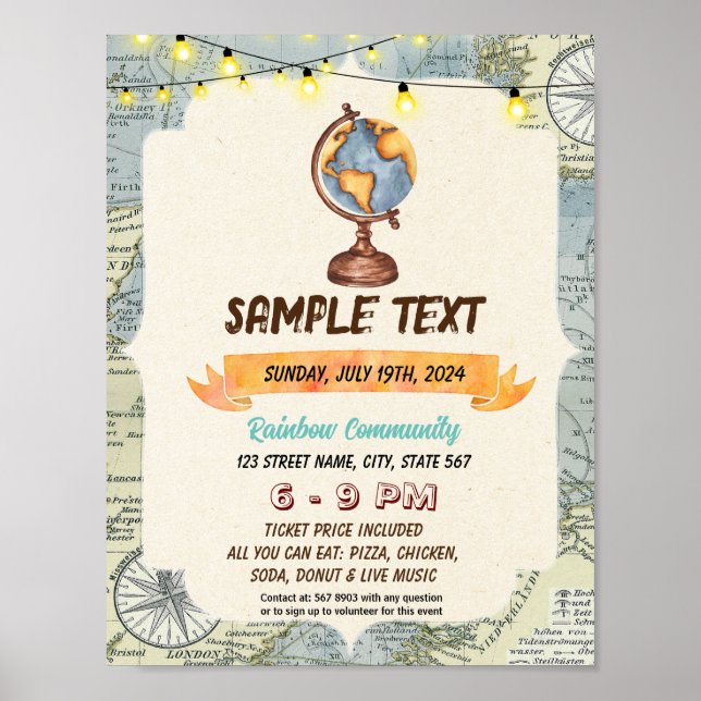 Póster Folleto temático del Mundo Cuto (Frente)