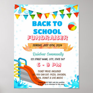 Póster Folleto temático sobre el parque de verano