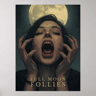 Póster Folletos de la Luna Llena   Halloween