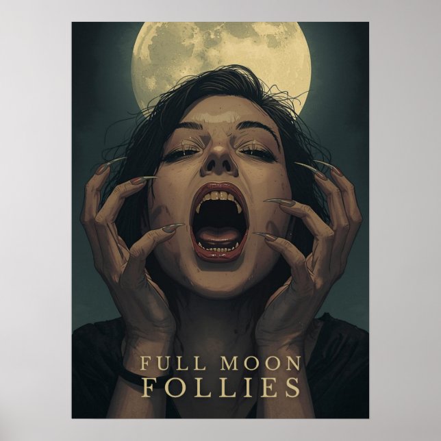 Póster Folletos de la Luna Llena | Halloween (Frente)