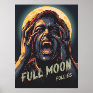 Póster Folletos de la Luna Llena   Werewolf