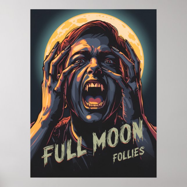 Póster Folletos de la Luna Llena | Werewolf (Frente)