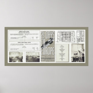 Póster Folletos de viajes de la época de Hindenburg
