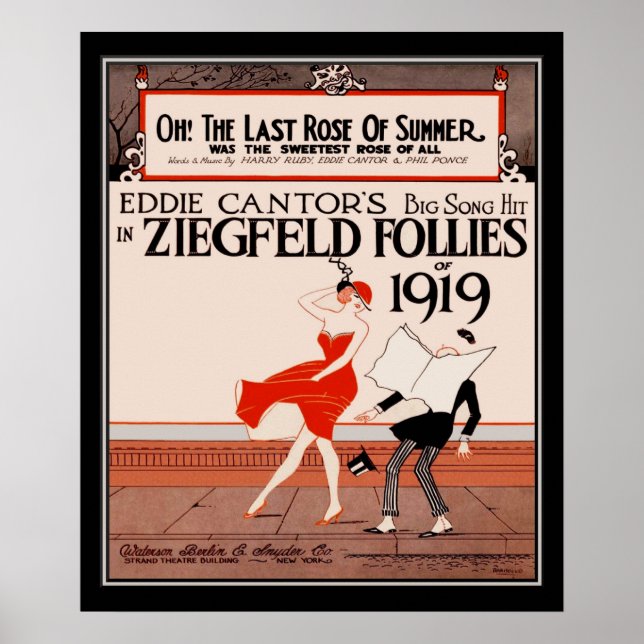 Póster Folletos de Ziegfield de época de 1919 (Frente)