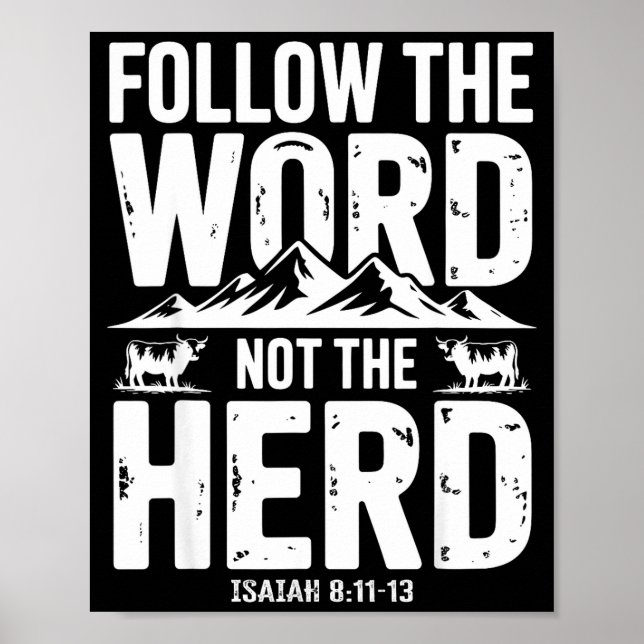 Póster Follow The Word Not The Herd Christian Religion Hi (Frente)