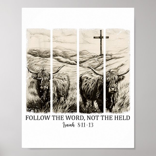 Póster Follow The Word Not The Herd Western Christian Jes (Frente)