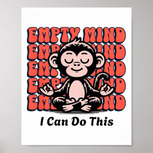 Póster Fomento de Mono Meditando, Meditación de Yoga para