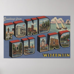Póster Fond du Lac, Wisconsin - escenas grandes de la