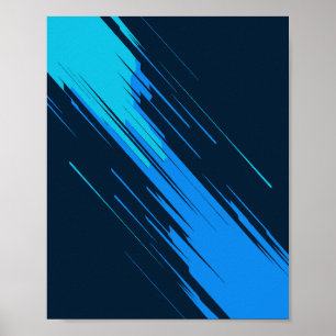 Póster Fondo abstracto de flujos azules dinámicos