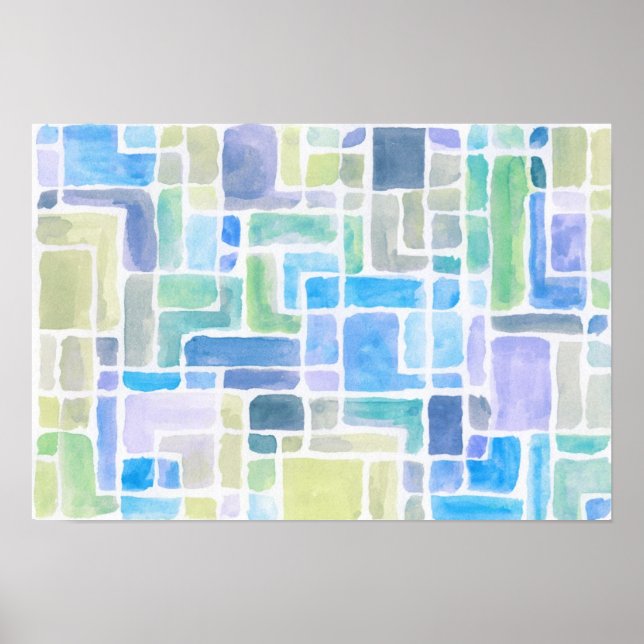 Póster Fondo abstracto de las acuarelas pintadas. (Frente)