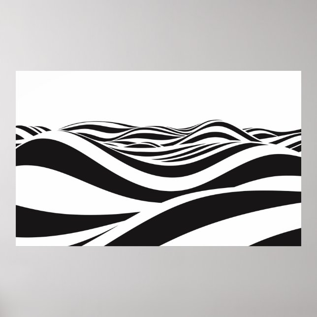 Póster Fondo abstracto de las olas. Ilusión óptica 3D- (Frente)