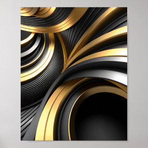 Póster Fondo abstracto de lujo con dorado y negro