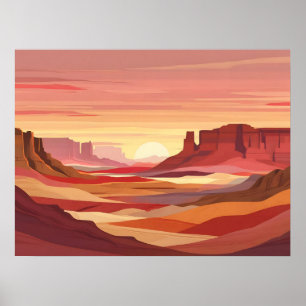 Póster Fondo abstracto de puesta de sol en el desierto –