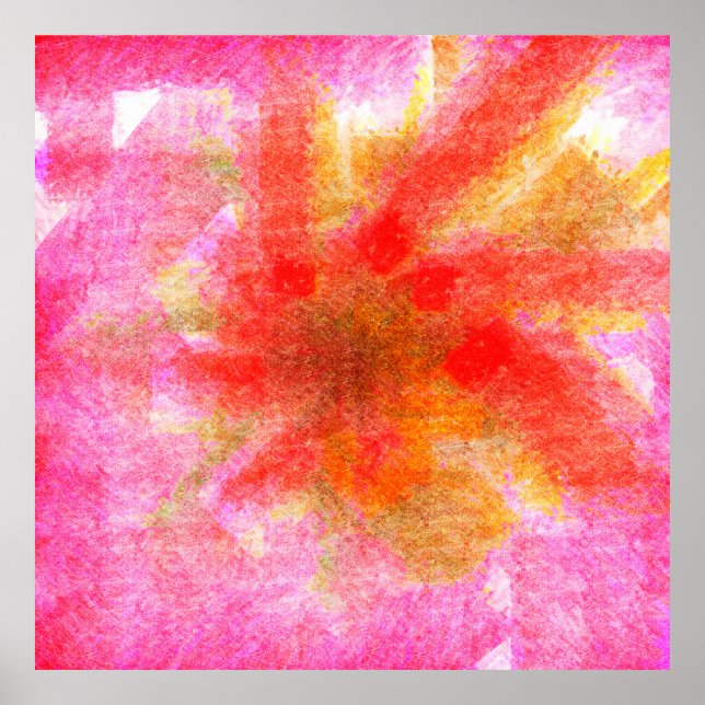 Póster Fondo abstracto digital con pegado de pinceles (Frente)