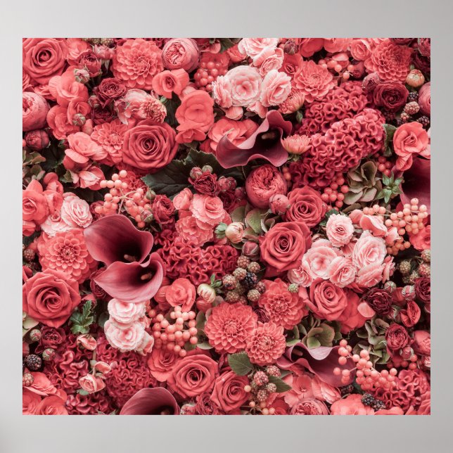 Póster Fondo abstracto floral de primer plano. (Frente)