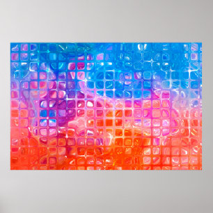 Póster fondo abstracto.mosaico multicolor