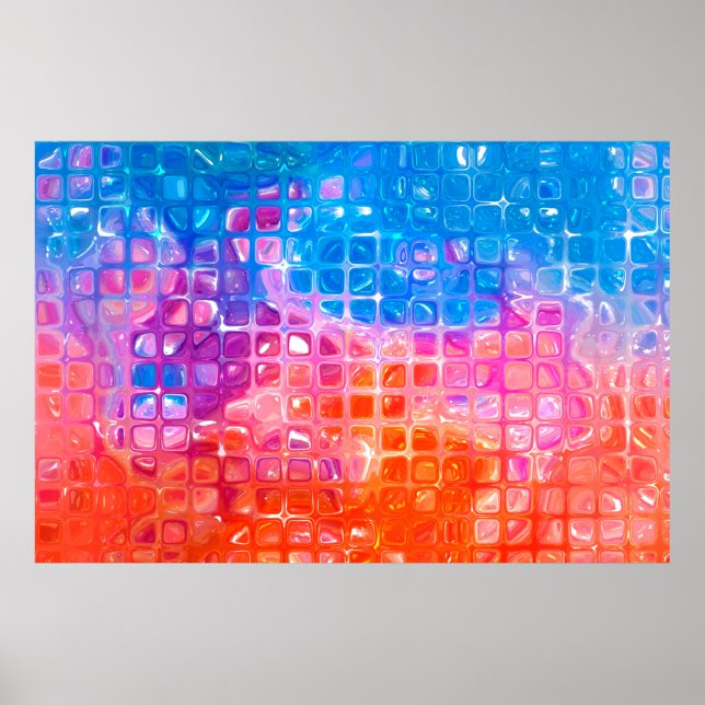 Póster fondo abstracto.mosaico multicolor (Frente)