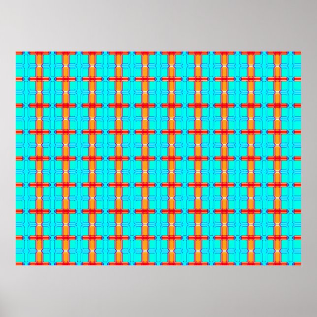 Póster fondo abstracto | patrón de gingham multicolor (Frente)