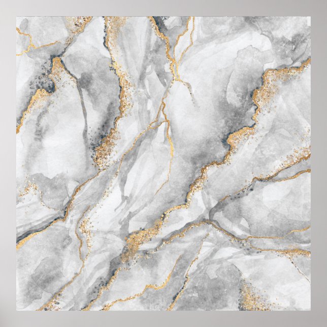 Póster fondo abstracto, textura creativa de mar blanco (Frente)