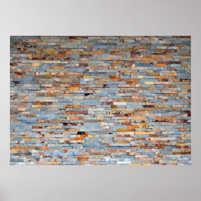 Póster Fondo antiguo de pared de ladrillo (Frente)
