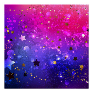 Póster Fondo azul rosa brillante