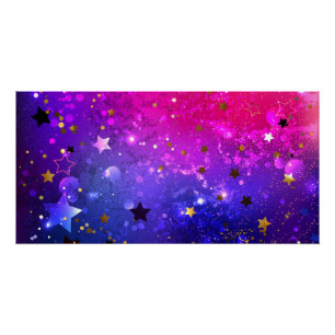 Póster Fondo azul rosa brillante