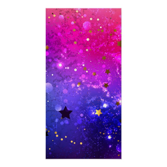 Póster Fondo azul rosa brillante (Anverso)
