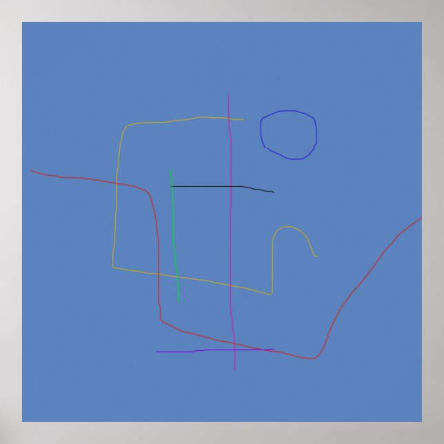 Póster Fondo azul sólido mínimo (Frente)