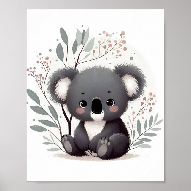 Póster Fondo blanco de Baby Koala (Frente)