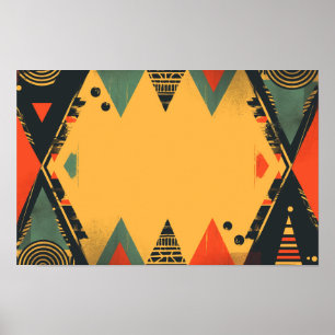 Póster Fondo colorido de estilo tribal