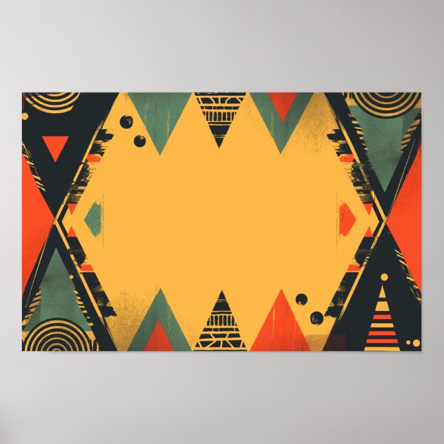 Póster Fondo colorido de estilo tribal (Frente)