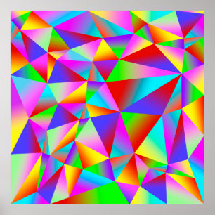 Póster Fondo colorido de muchos triángulos multicolores