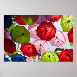 Póster Fondo colorido del paraguas