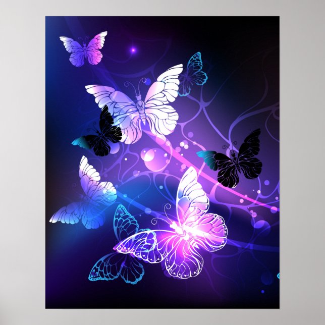 Póster Fondo con mariposas nocturnas (Frente)
