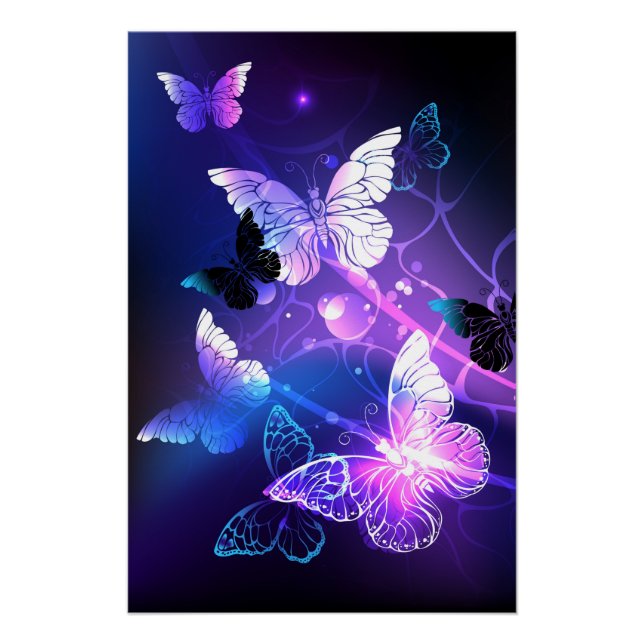 Póster Fondo con mariposas nocturnas (Anverso)