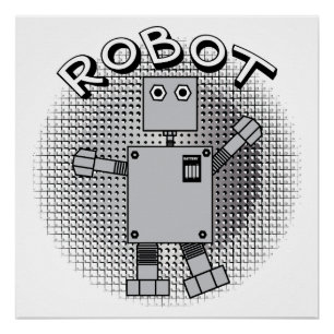 Póster Fondo con patrón de texto robot