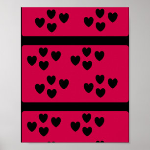 Póster Fondo con patrones de corazón en