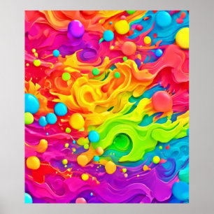 Póster Fondo con Salpicaduras de Color