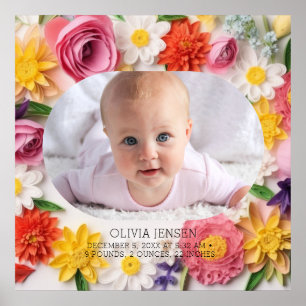 Póster Fondo de agua personalizado con flores rosadas par